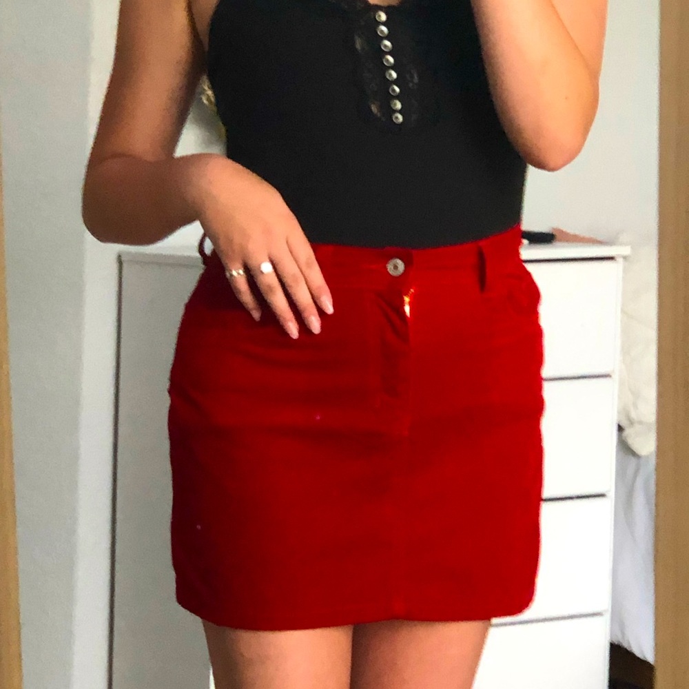 Like new red corduroy skirt size M